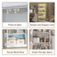Aurora Display Cabinet Set of 3 Storage LED Light 4 - Tier Shelves Bookcase Stand Rack White