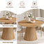 Byron Fluted Round Dining Table 4-6 Seater | 120cm Oak Effect Kitchen Table