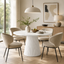 White Fluted Round Dining Table 4-6 Seater | 120cm Effect Kitchen Table