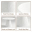 White Fluted Round Dining Table 4-6 Seater | 120cm Effect Kitchen Table