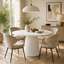 White Fluted Round Dining Table 4-6 Seater | 120cm Effect Kitchen Table
