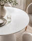 White Fluted Round Dining Table 4-6 Seater | 120cm Effect Kitchen Table