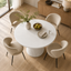 White Fluted Round Dining Table 4-6 Seater | 120cm Effect Kitchen Table