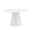 White Fluted Round Dining Table 4-6 Seater | 120cm Effect Kitchen Table