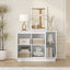 Slim Arch Bookshelf Bookcase Display Cabinet 8-Tier Stand Rack and White Sideboard Buffet Storage Cabinet