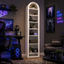 Opera Slim Arch Bookshelf - 8-Tier White Display Cabinet