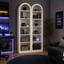 Opera Arch Display Cabinet Set of 2 Bookshelf Bookcase 8-Tier Storage Stand Rack White