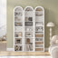Opera Arch Display Cabinet Set of 2 Bookshelf Bookcase 8-Tier Storage Stand Rack White