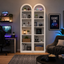 Opera Arch Display Cabinet Set of 2 Bookshelf Bookcase 8-Tier Storage Stand Rack White