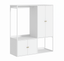 White Closet System with Hanging Rail and Closet Organizer Wardrobe Garment Rack with Shelves