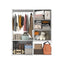 White Closet System with Hanging Rail and Closet Organizer Wardrobe Garment Rack with Shelves