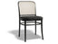 811 Hoffmann Chair - Black Stain - Black Padded Seat - Cane Backrest - by TON