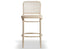 811 Hoffmann Counter Stool - Natural Wood Seat - Cane Backrest - by TON