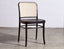 811 Hoffmann Chair - Black Stain - Wood Seat - Cane Backrest - by TON