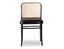 811 Hoffmann Chair - Black Stain - Black Padded Seat - Cane Backrest - by TON