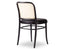 811 Hoffmann Chair - Black Stain - Black Padded Seat - Cane Backrest - by TON