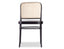 811 Hoffmann Chair - Black Stain - Wood Seat - Cane Backrest - by TON