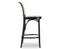 811 Hoffmann Stool - Black Stained Wood Seat - Cane Backrest - by TON 