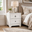 CABOT White 2 Drawer Bedside Table - Classic Hamptons Style