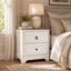 CABOT White 2 Drawer Bedside Table - Classic Hamptons Style
