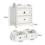 CABOT White 2 Drawer Bedside Table Set of 2- Classic Hamptons Style