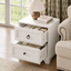 CABOT White 2 Drawer Bedside Table Set of 2- Classic Hamptons Style