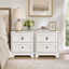 CABOT White 2 Drawer Bedside Table Set of 2- Classic Hamptons Style
