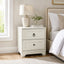 CABOT White 2 Drawer Bedside Table - Classic Hamptons Style