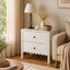 HARLA Side Table with Scalloped Cloud Edge,White 2 Drawer