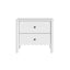 HARLA Bedside Tables Set of 2, White Scalloped Cloud Edge 2-Drawer Side Table