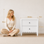 HARLA Bedside Tables Set of 2, White Scalloped Cloud Edge 2-Drawer Side Table