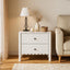 HARLA Side Table with Scalloped Cloud Edge,White 2 Drawer