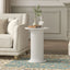 CORA White Roman Column Pedestal Table Set of 2 - Ribbed Fluted Side Table