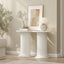 CORA White Roman Column Pedestal Table Set of 2 - Ribbed Fluted Side Table