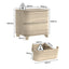 ARDEN Natural Oak 2 Drawer Nightstand | Curved Front Bedside Cabinet