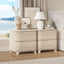 ARDEN Natural Oak 2 Drawer Bedside table Set of 2 | Curved Front Nightstand Cabinet