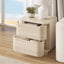 ARDEN Natural Oak 2 Drawer Bedside table Set of 2 | Curved Front Nightstand Cabinet