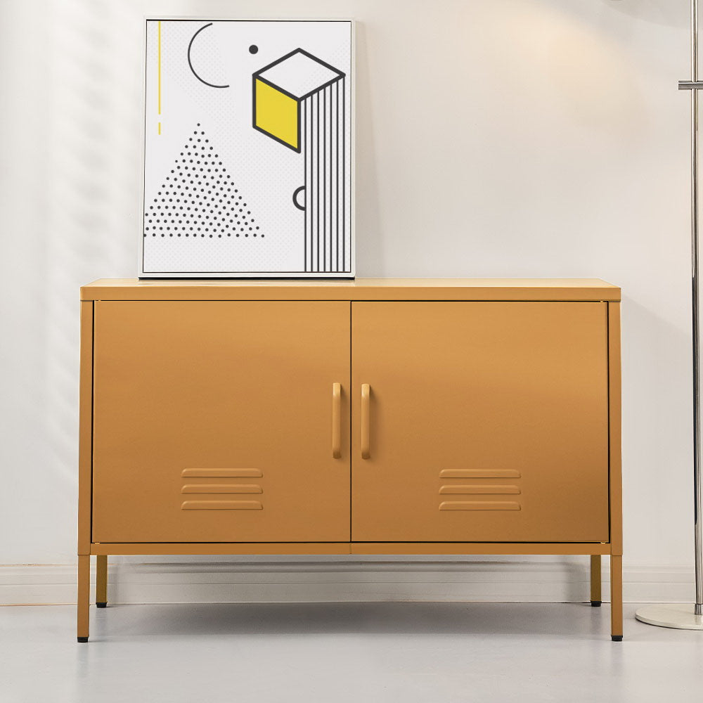 Artiss Buffet Sideboard Metal Cabinet - BASE Yellow