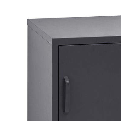 Artiss Bedside Table Metal Cabinet - Black