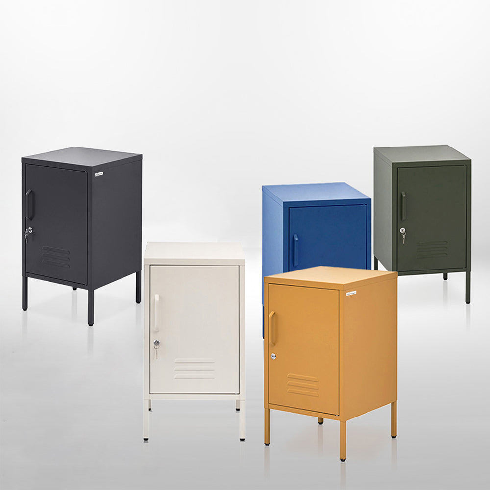 Artiss Bedside Table Metal Cabinet - Blue