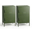 2x Buffet Sideboard Cabinet Storage Cupboard 2 Doors Metal Green DOUBLE