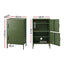 2x Buffet Sideboard Cabinet Storage Cupboard 2 Doors Metal Green DOUBLE