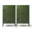 2x Buffet Sideboard Cabinet Storage Cupboard 2 Doors Metal Green DOUBLE
