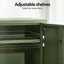 2x Buffet Sideboard Cabinet Storage Cupboard 2 Doors Metal Green DOUBLE