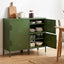 2x Buffet Sideboard Cabinet Storage Cupboard 2 Doors Metal Green DOUBLE