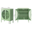 2x Buffet Sideboard Cabinet ELSA Cupboard Storage Mesh Doors Metal Green