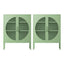 2x Buffet Sideboard Cabinet ELSA Cupboard Storage Mesh Doors Metal Green