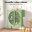 2x Buffet Sideboard Cabinet ELSA Cupboard Storage Mesh Doors Metal Green