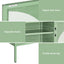 2x Buffet Sideboard Cabinet ELSA Cupboard Storage Mesh Doors Metal Green