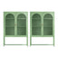 2x Buffet Sideboard Cabinet ELMA Cupboard Storage Mesh Doors Metal Green
